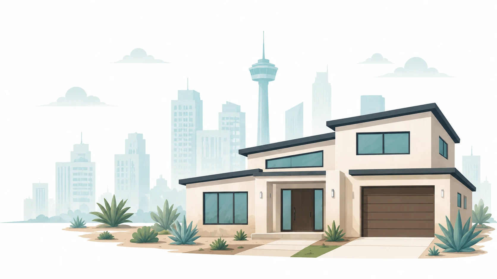 Illustration of a San Antonio home
