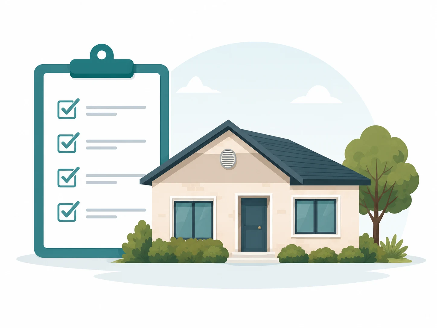 Illustration of a property visit checklist
